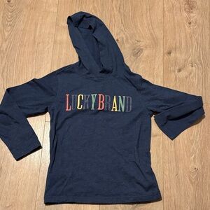 Lucky Brand Kids Multicolor Logo Navy Hooded Long Sleeve Tee